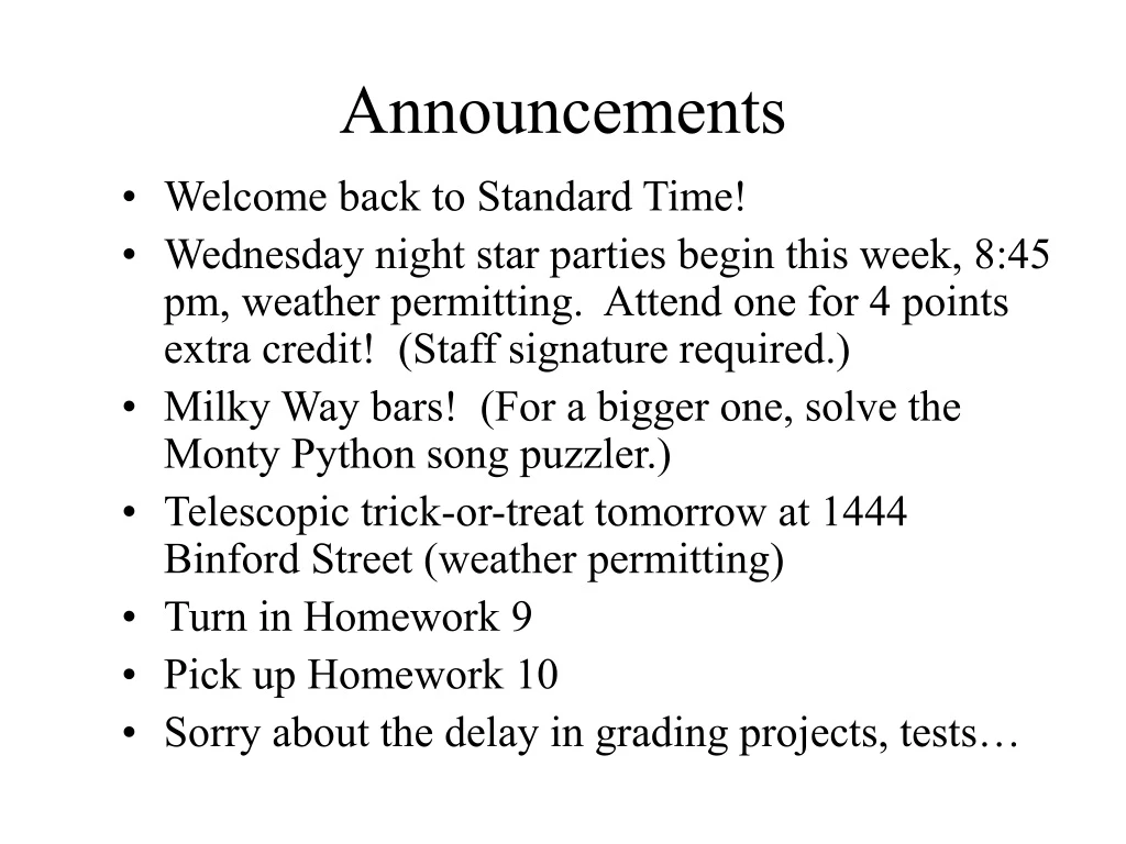 announcements