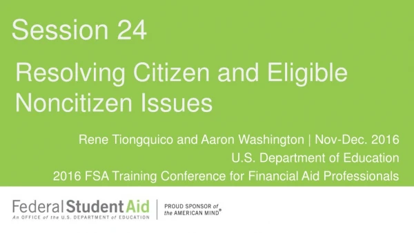 Resolving Citizen and Eligible Noncitizen Issues