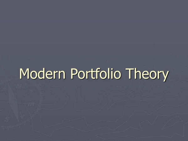 Modern Portfolio Theory