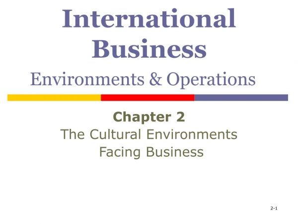 International Business Environments &amp; Operations