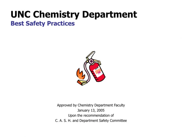 Approved by Chemistry Department Faculty   January 13, 2005  Upon the recommendation of
