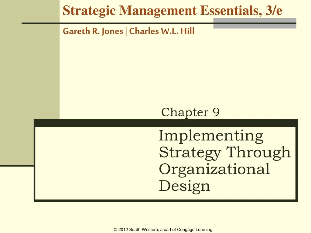 implementing strategy through organizational design