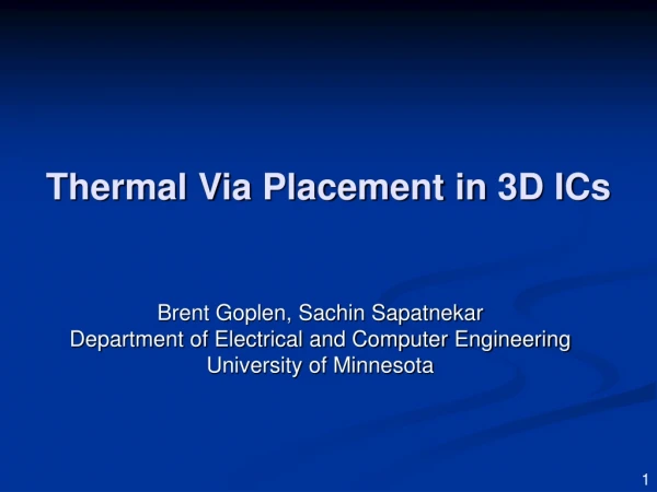 Thermal Via Placement in 3D ICs