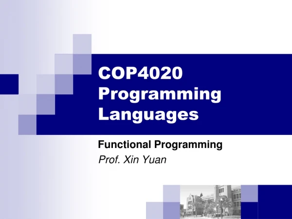 COP4020 Programming Languages