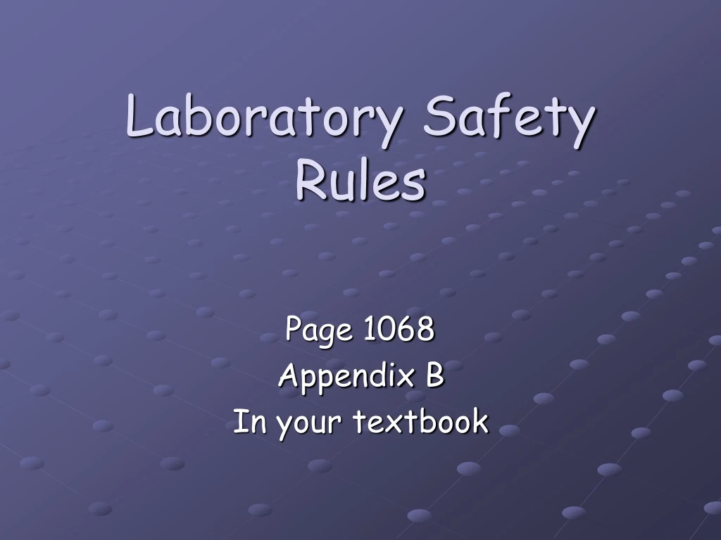 laboratory safety rules