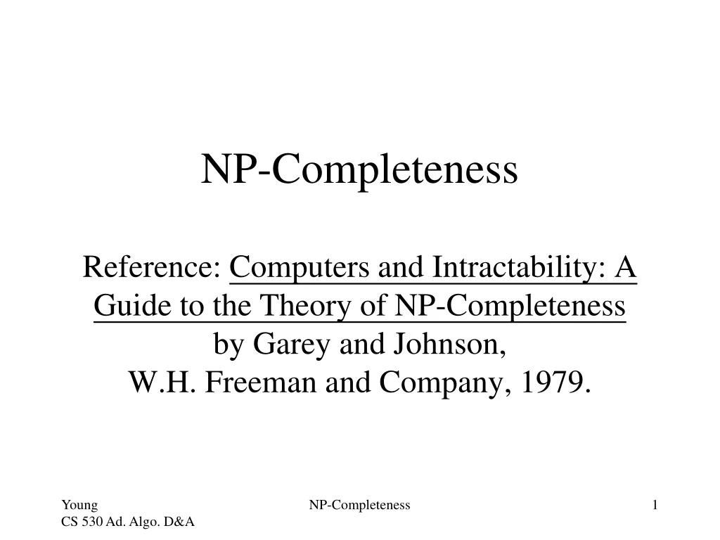 np completeness reference computers