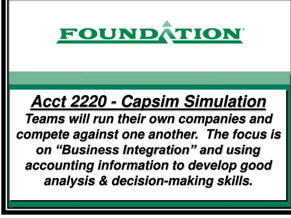 Acct 2220 - Capsim Simulation