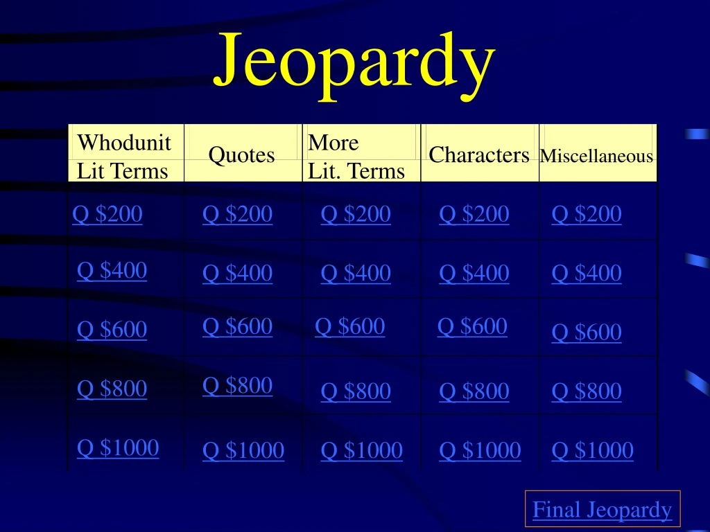 jeopardy