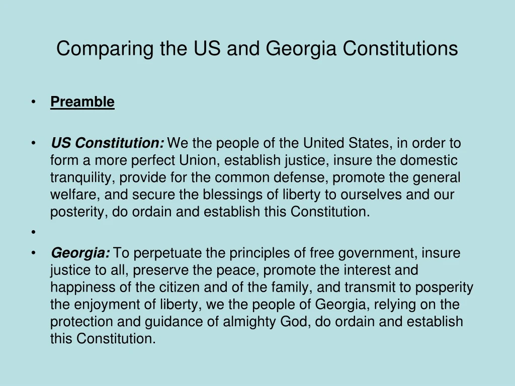 comparing the us and georgia constitutions