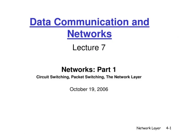 Data Communication and Networks