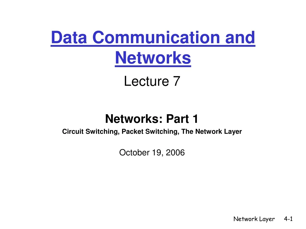 data communication and networks