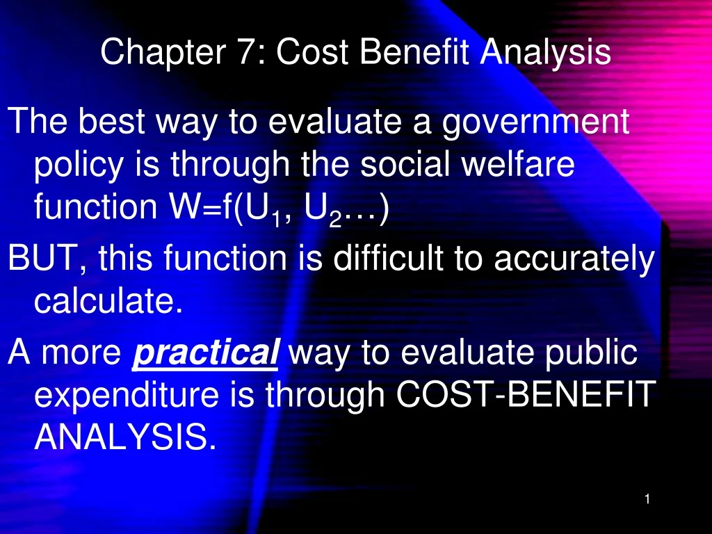 chapter 7 cost benefit analysis