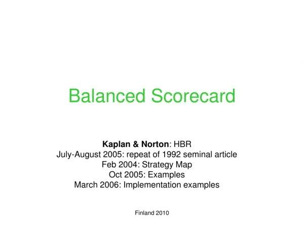 Balanced Scorecard