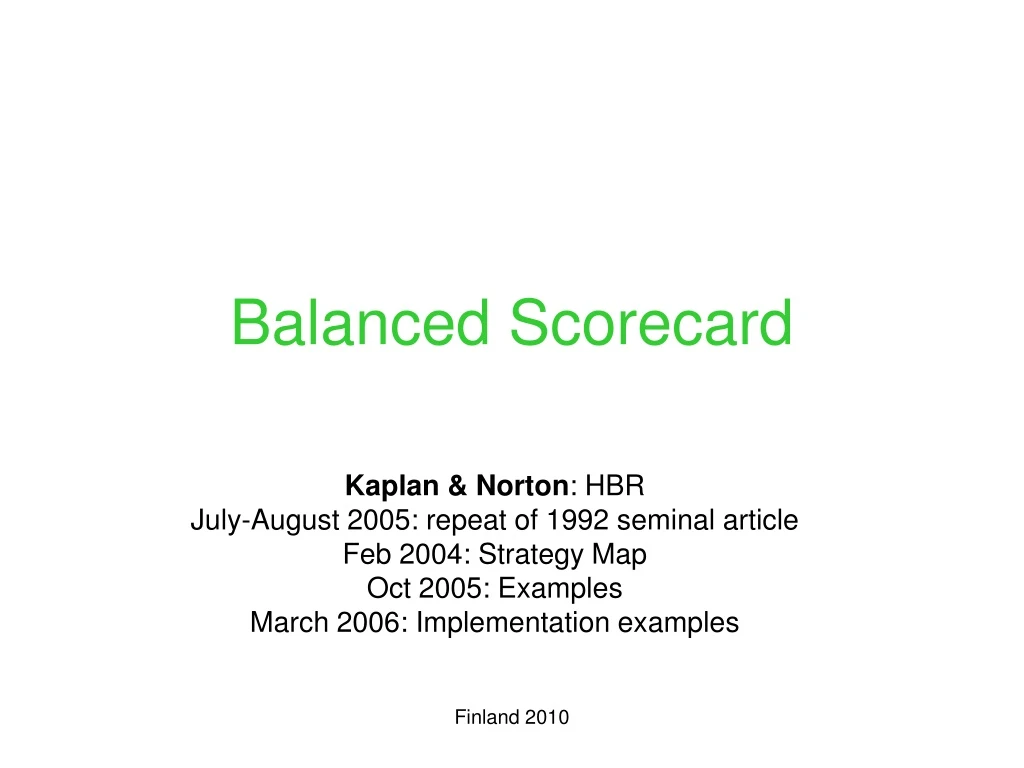 balanced scorecard