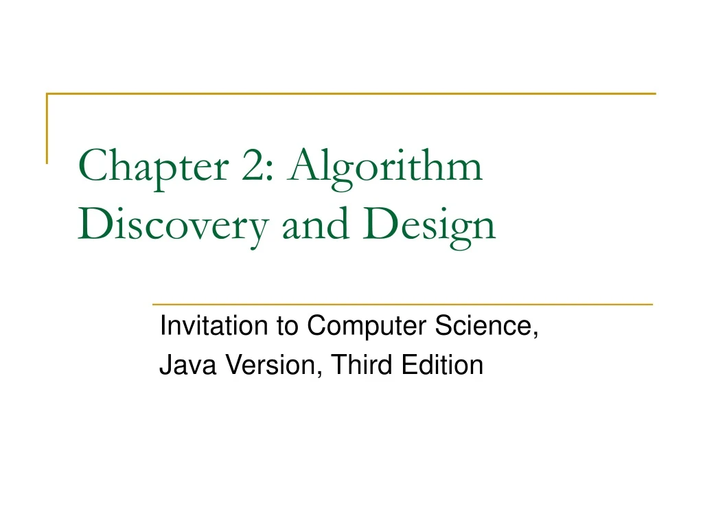 chapter 2 algorithm discovery and design