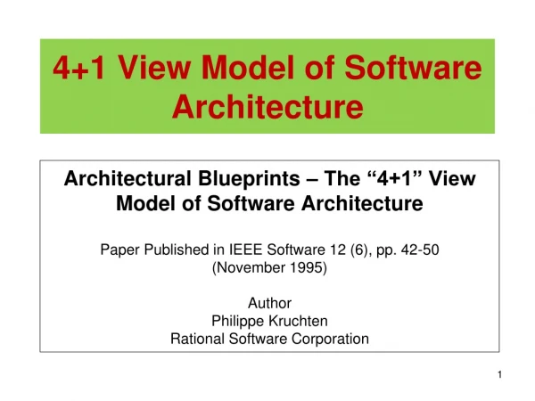4+1 View Model of Software Architecture