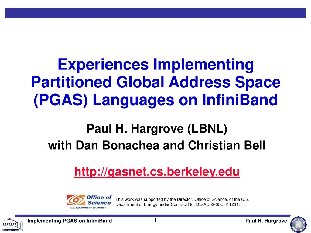 experiences implementing partitioned global address space pgas languages on infiniband