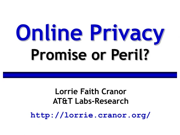 Lorrie Faith Cranor AT&amp;T Labs-Research lorrie.cranor/
