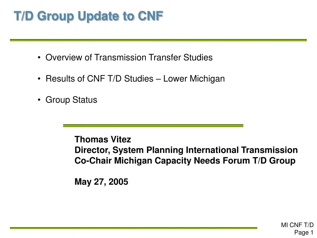 t d group update to cnf