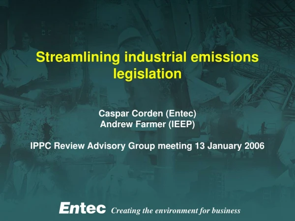 Streamlining industrial emissions legislation