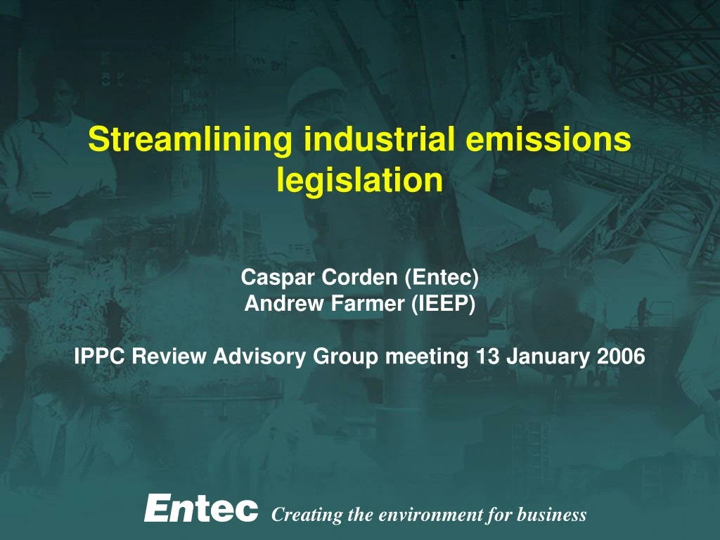 streamlining industrial emissions legislation