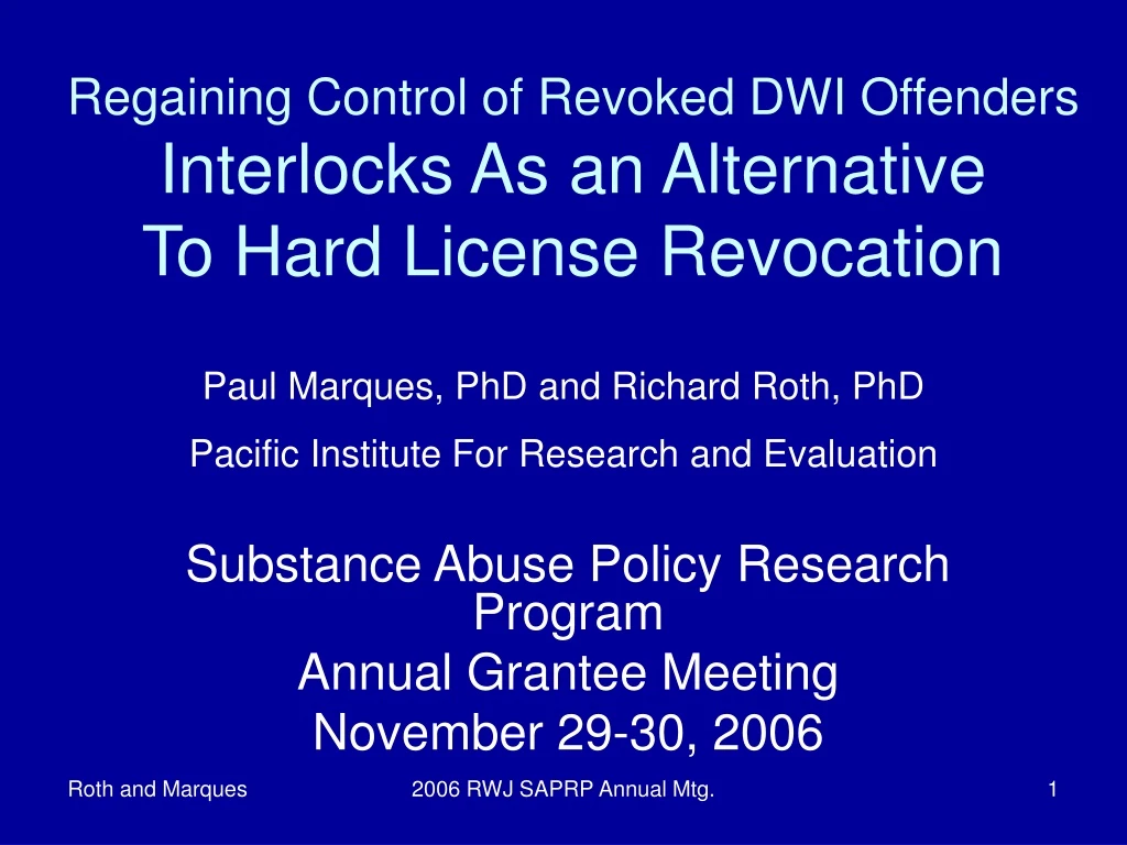 regaining control of revoked dwi offenders interlocks as an alternative to hard license revocation