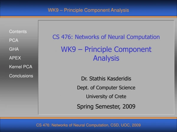 WK9 – Principle Component Analysis