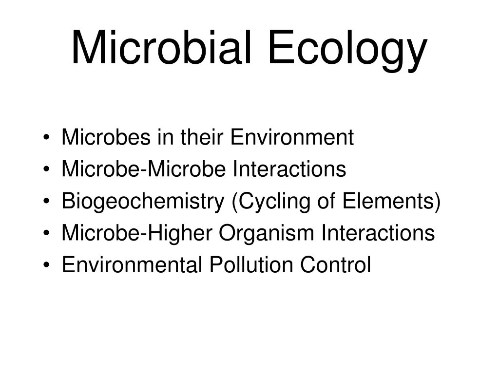 microbial ecology