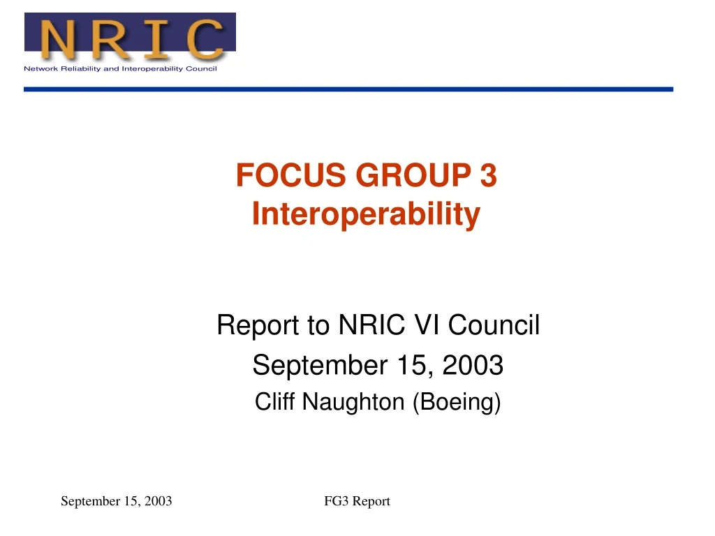 focus group 3 interoperability