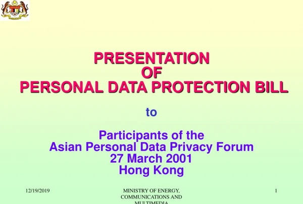 PERSONAL DATA PROTECTION BILL