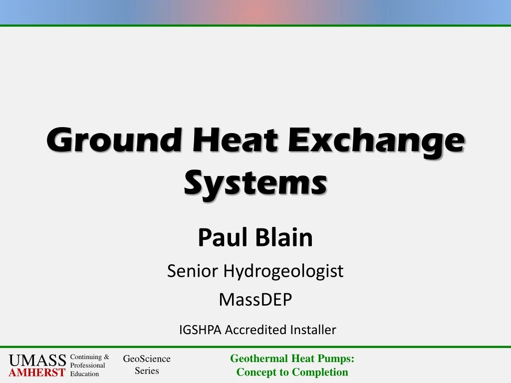 ground heat exchange systems