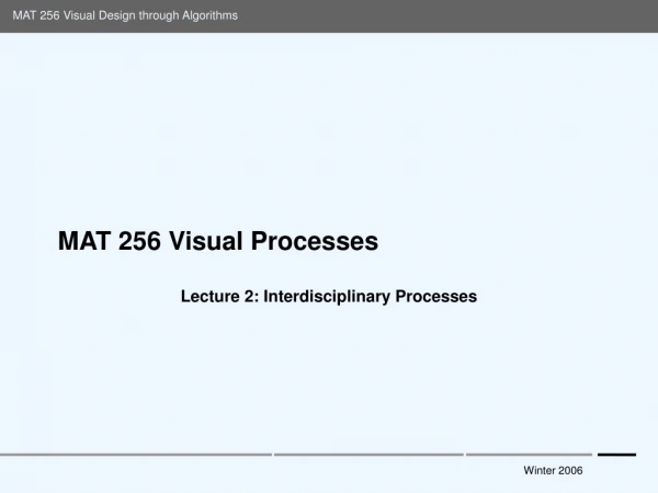 MAT 256 Visual Processes