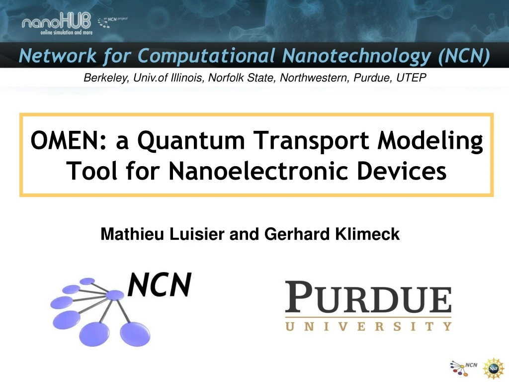 omen a quantum transport modeling tool for nanoelectronic devices