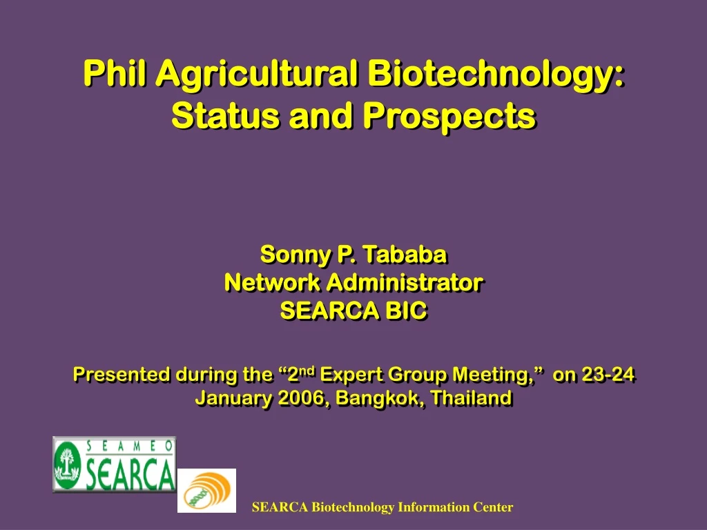 phil agricultural biotechnology status