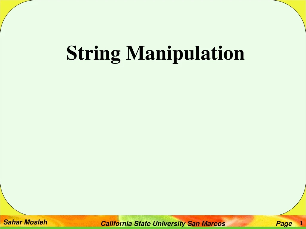 string manipulation