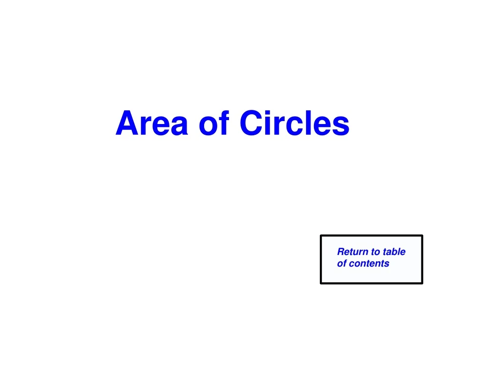 area of circles
