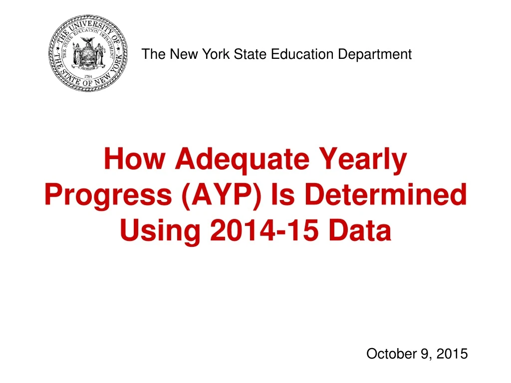 how adequate yearly progress ayp is determined using 2014 15 data