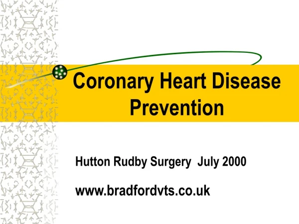 Coronary Heart Disease Prevention