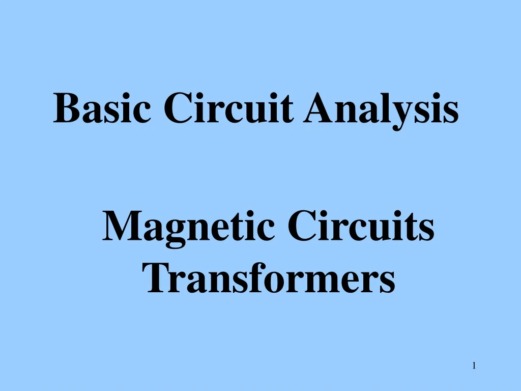 basic circuit analysis