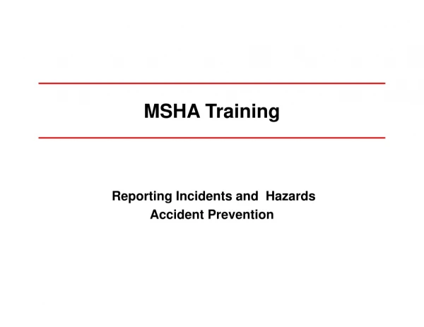 MSHA Training