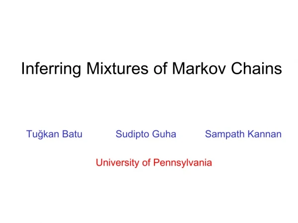 Inferring Mixtures of Markov Chains