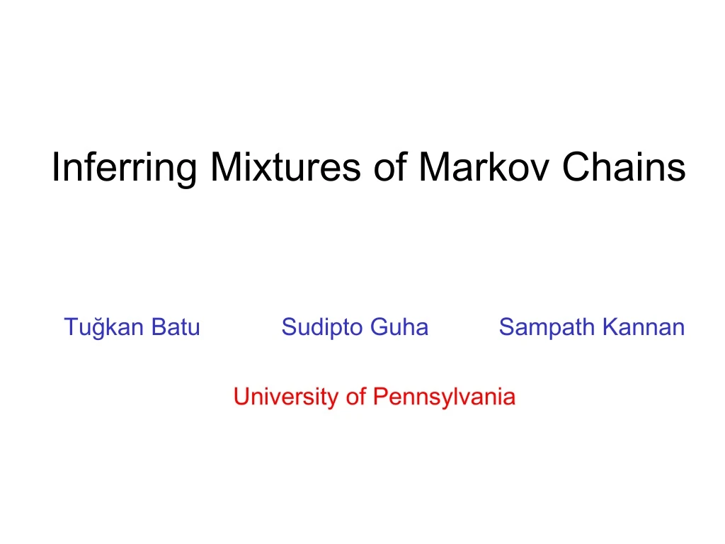 inferring mixtures of markov chains