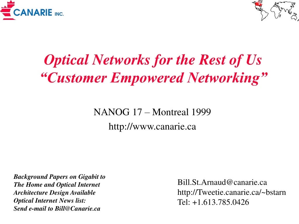 optical networks for the rest of us customer empowered networking