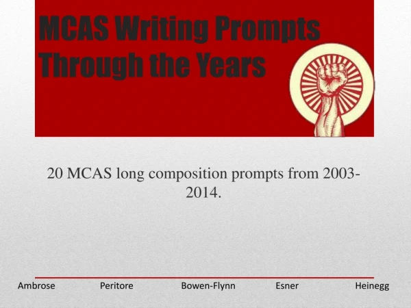 MCAS Writing Prompts Through the Years