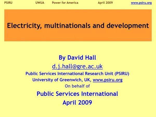 Electricity, multinationals and development