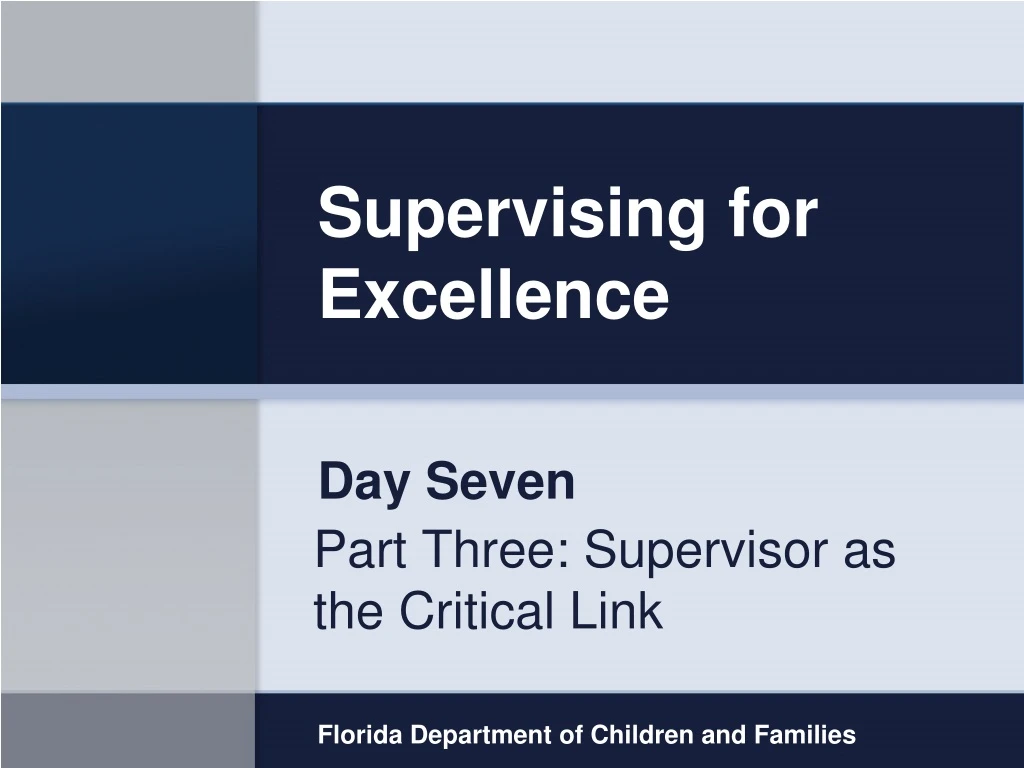 supervising for excellence