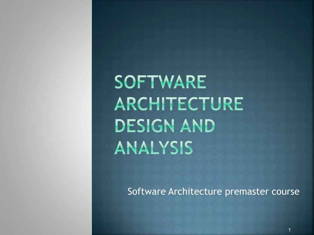 software architecture design and analysis