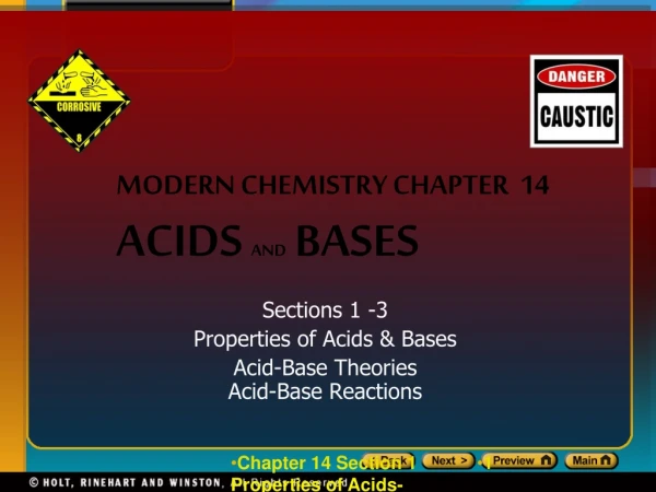 MODERN CHEMISTRY CHAPTER  14 ACIDS AND BASES