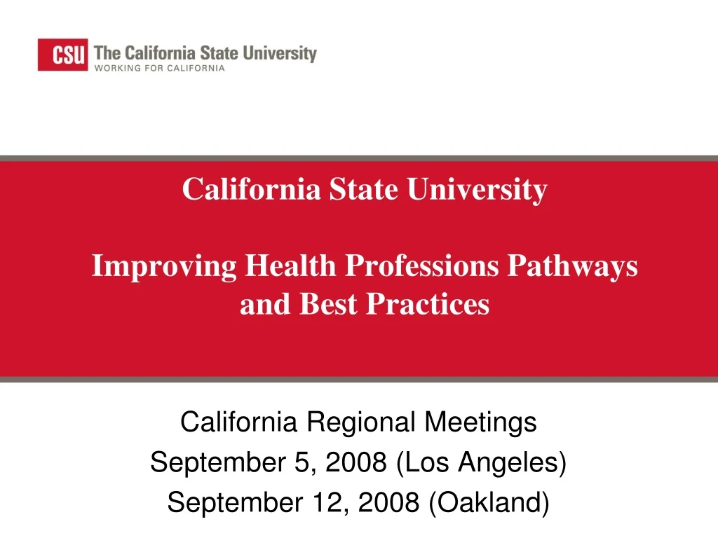 california state university improving health professions pathways and best practices