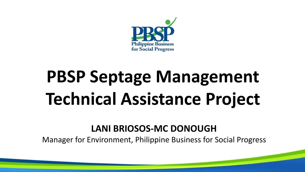 pbsp septage management technical assistance